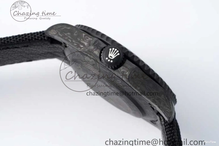 MiroTime 0210 AllSeason Submariner DIW Carbon VSF 1:1 Best Edition Black White Dial on Black Nylon Strap VS 2165